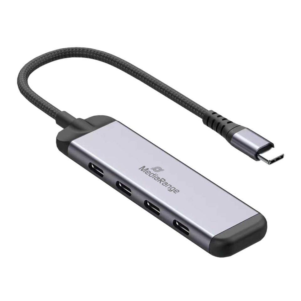 USB-C-Hub, Multiport-Adapter, Aluminium, Grau, DRAGON Tail?