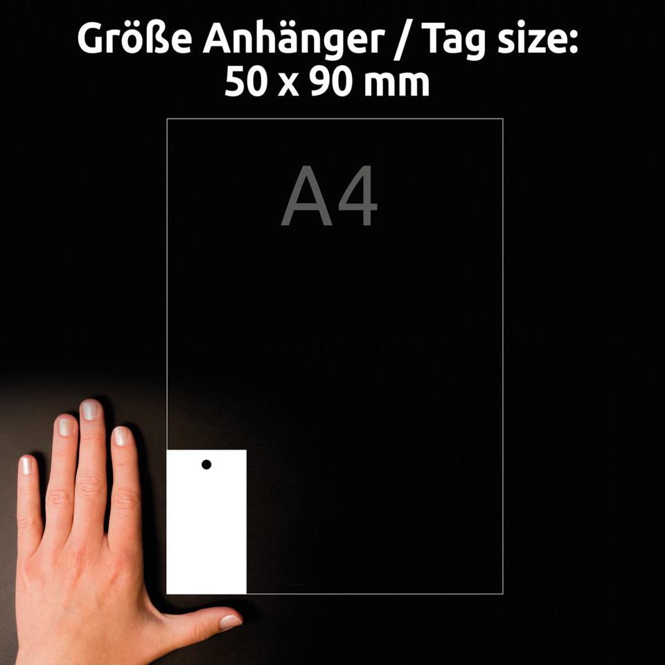 hand, Türhänger, Größe A4, schwarz, Etikettenhalter