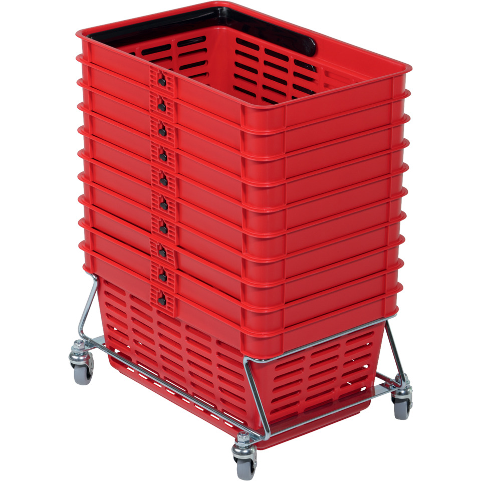 Kellnerwagen, Aufbewahrungskorb, Rackwagen, Rollwagen, Rot
