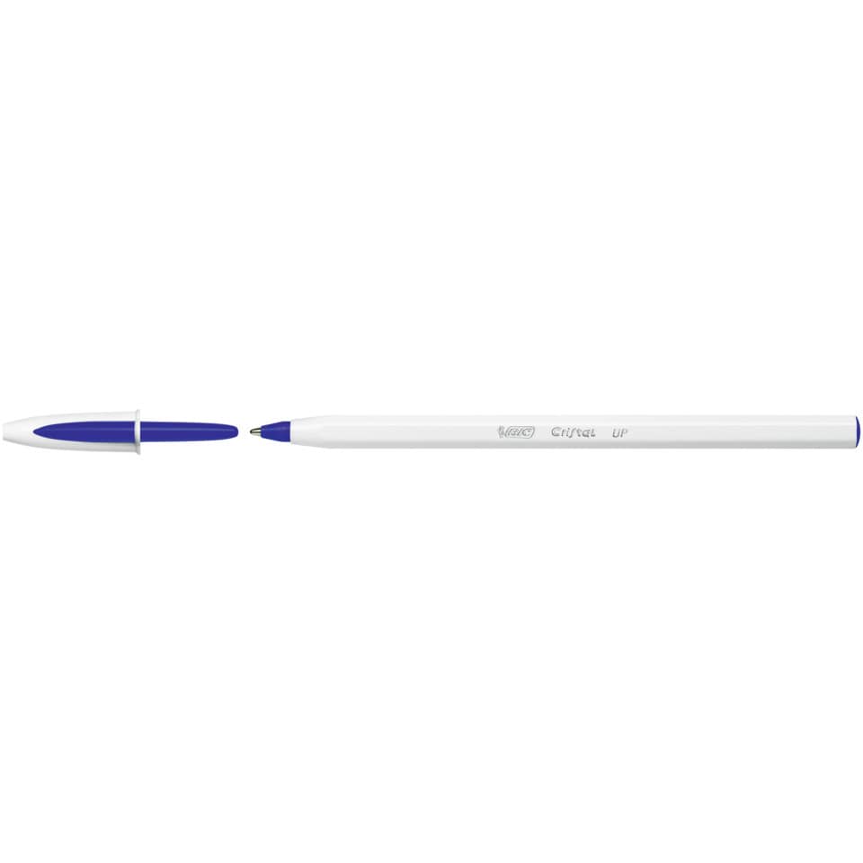 Kugelschreiber, blauer Deckel, weißer Körper, Stift, clipabtauchbar