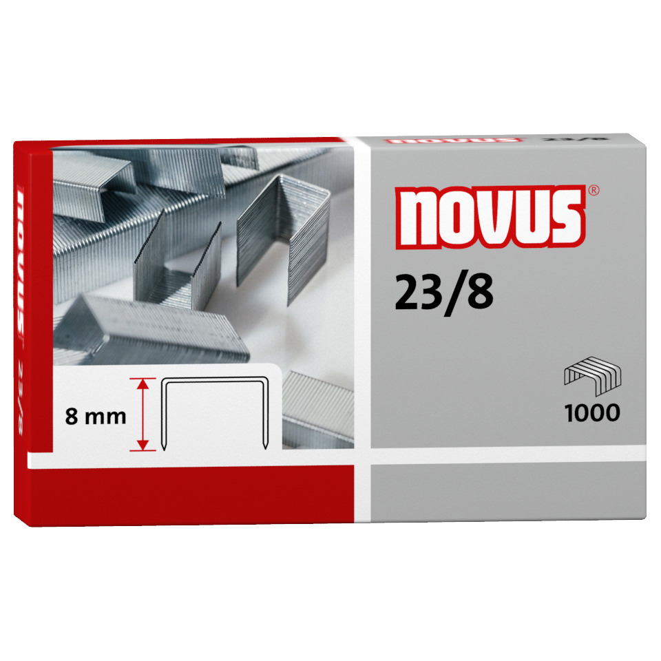 nt staples, metallstaples, 8 mm, box, Novus 23/8