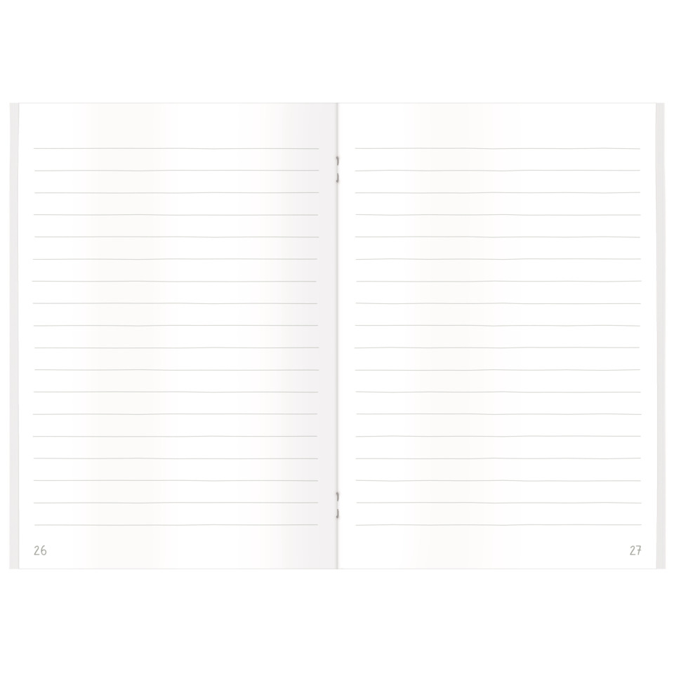 Notizbuch, geheftet, Linierte Seiten, Klemmbindung, Taschenbuch