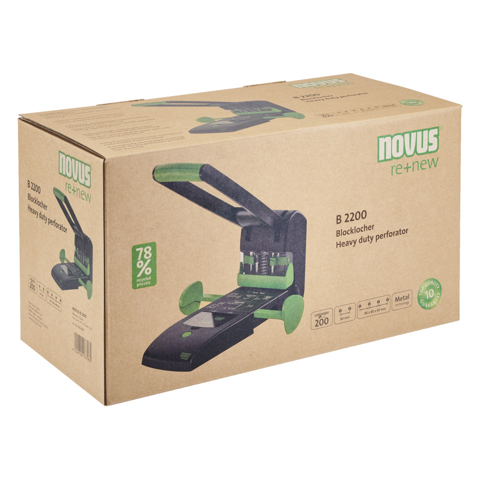 Schneidblocker, Heavy-Duty Perforator, Blechblocker, Kartonverpackung, 80% recyceltes Plastik