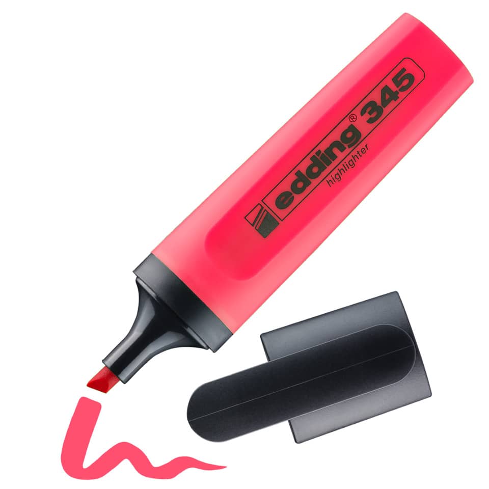 highlighter, marker, pink, liquid ink, edding 345