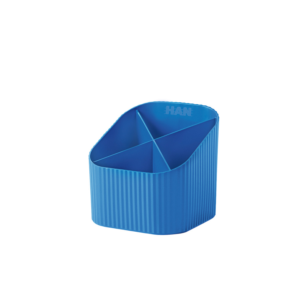 blau, Schreibtischorganizer, unterteilt, Schale, Plastik