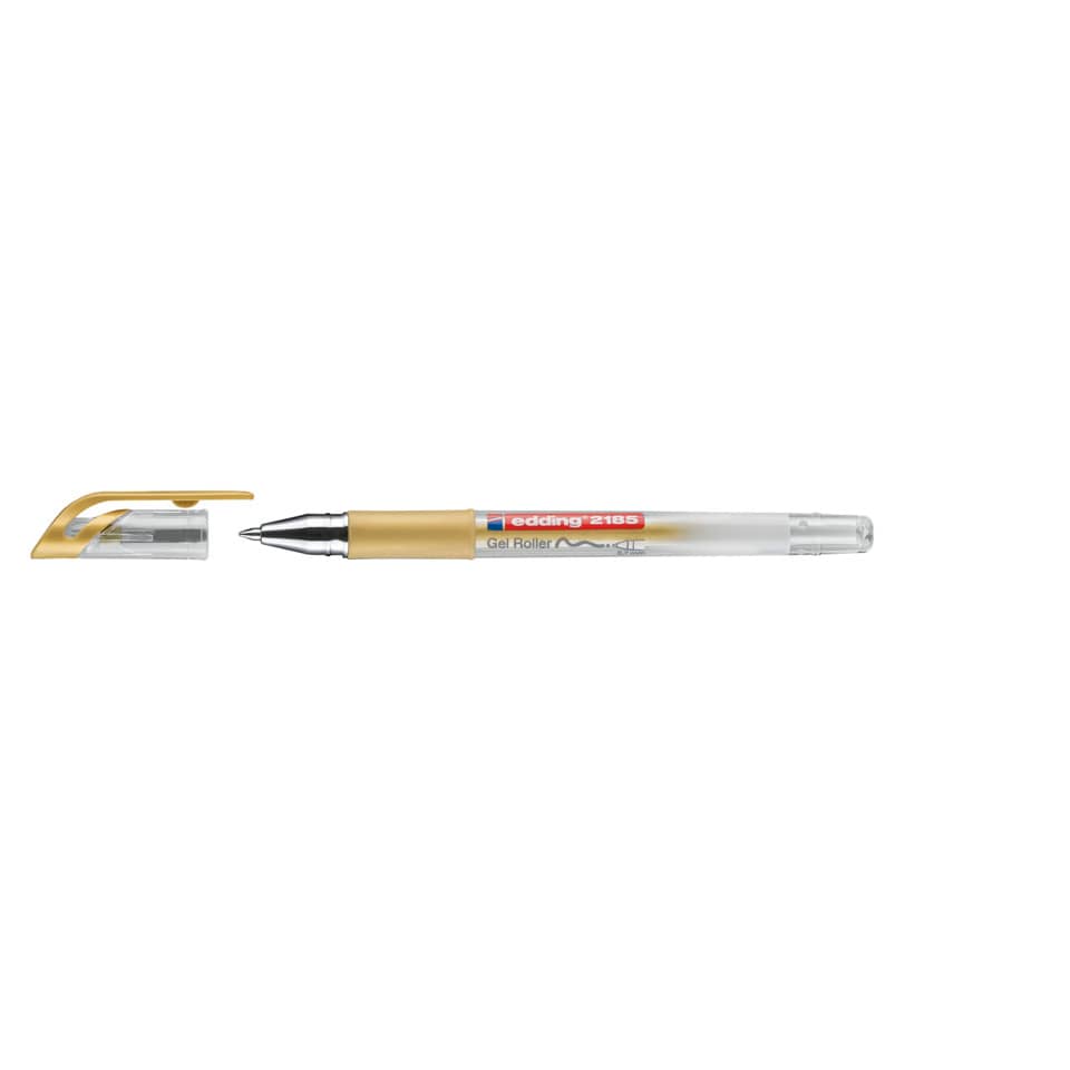 gelstift, rollstift, kugelschreiber, goldfarben, transparenthülle