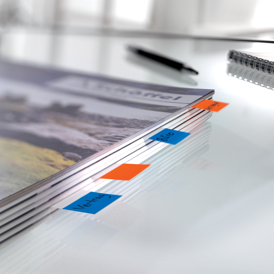 Magazine, Broschüre, Tabs, Klammern, Spiralbindung, Magazin, Magazine, Blau, orange, Notizblock