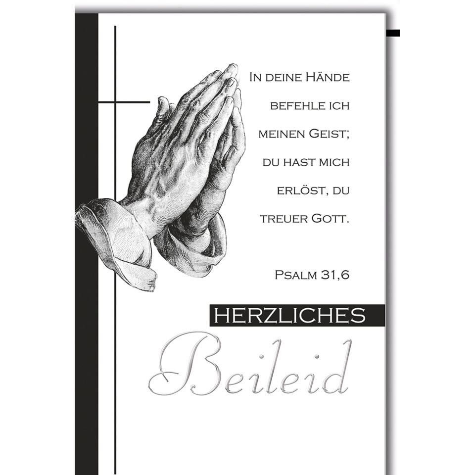 Pray-Hands-Clipart, Psalm 31:6, Herzliches Beileid, Gottesdienst, Kartenmotiv