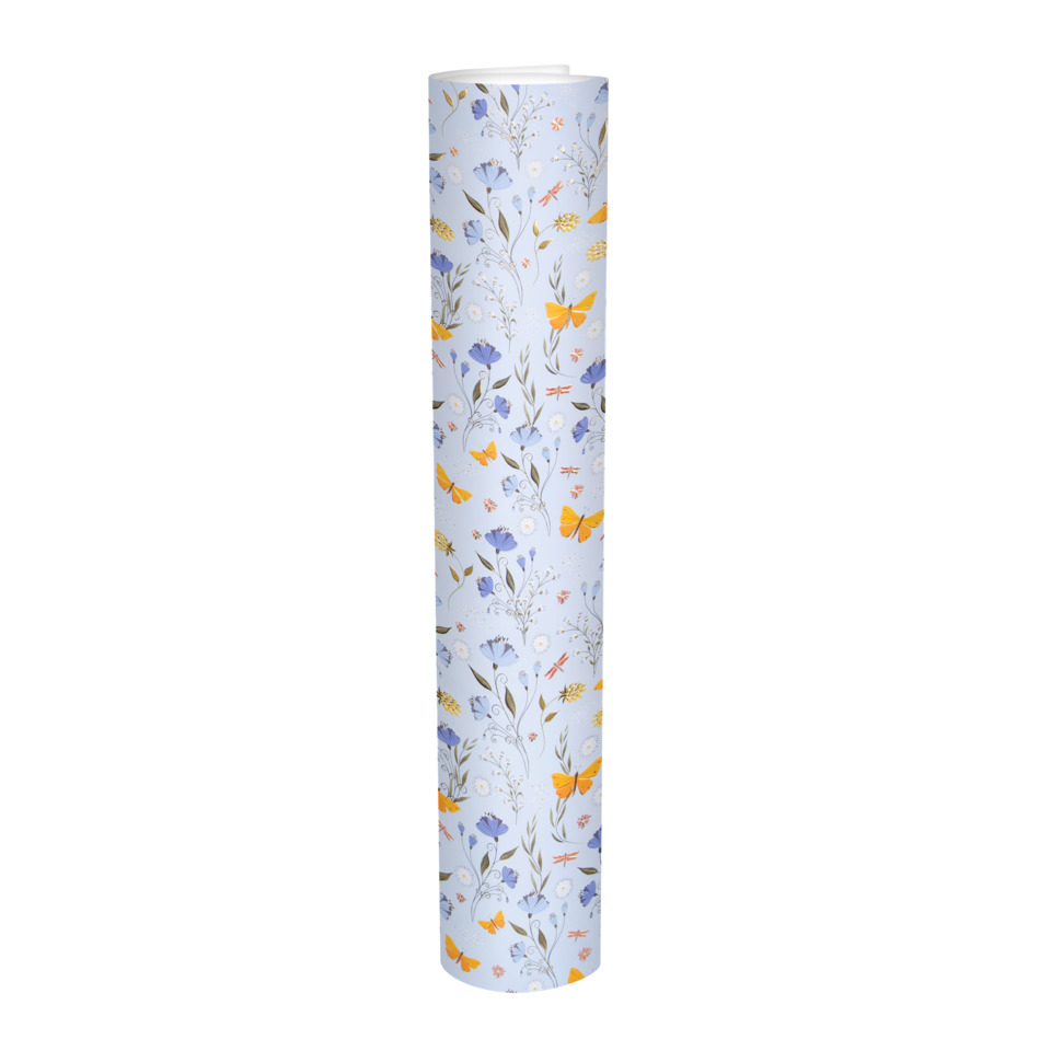 Geschenkpapier, Papierrolle, Blumenmuster, Schmetterlinge, Dekorpapier