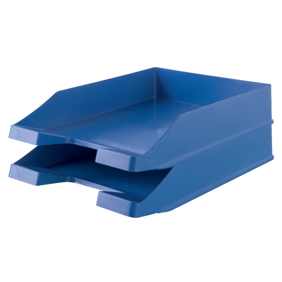 Ablagekorb, Büroablage, zweilagige Ablage, Ordner-Einlage, Blau
