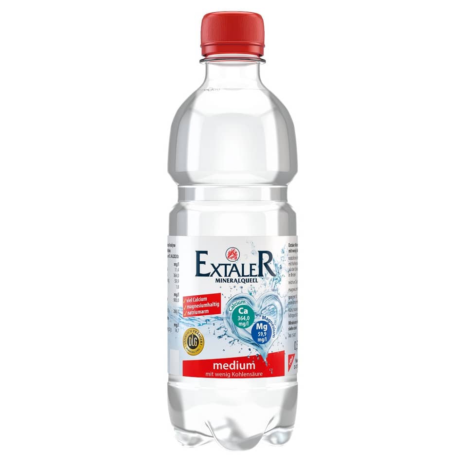 Wasser, Mineralwasser, Flasche, Kunststoff, rot-Deckel