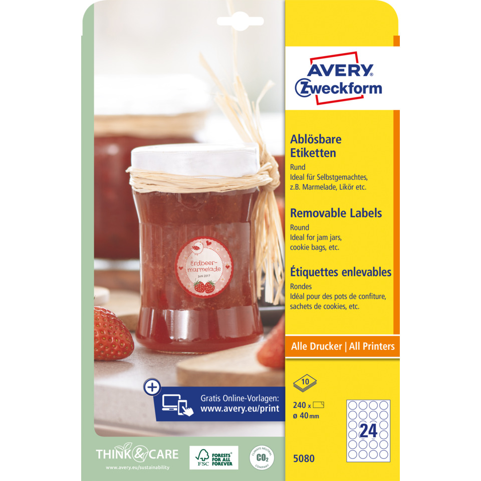 Glas Marmeladenglas, Erdbeer Marmelade, Rundlabel, Marmeladenglas, Entfernbare Etiketten, Glasurglas, Marmelade, Jam-Glas, Brotaufstrich, Etiketten-Entferner