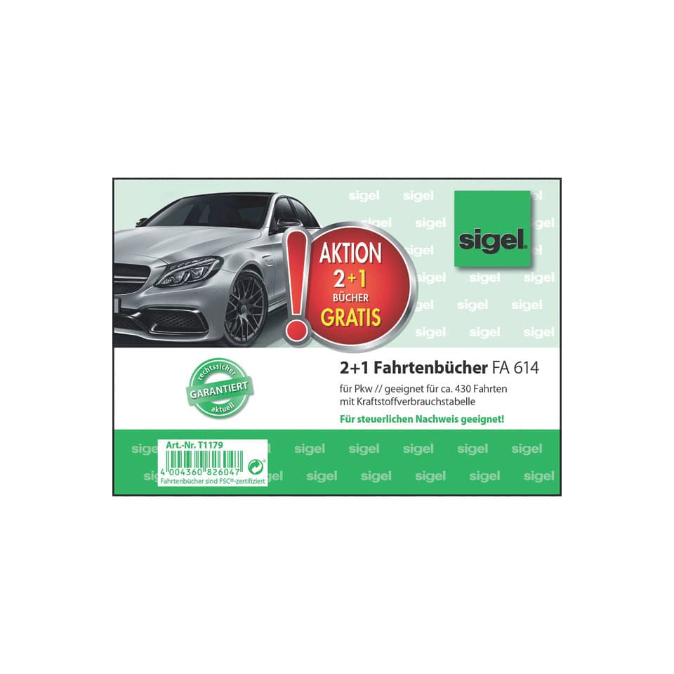 Autozubehör, Fahrtenbuch, Kfz-Fahrtenbuch, FA 614, 2+1 Aktion