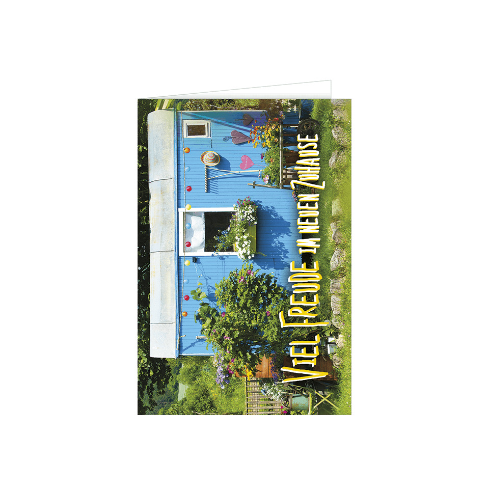 Gartenhaus, Blau, Blumen, Holzhaus, Vorgarten