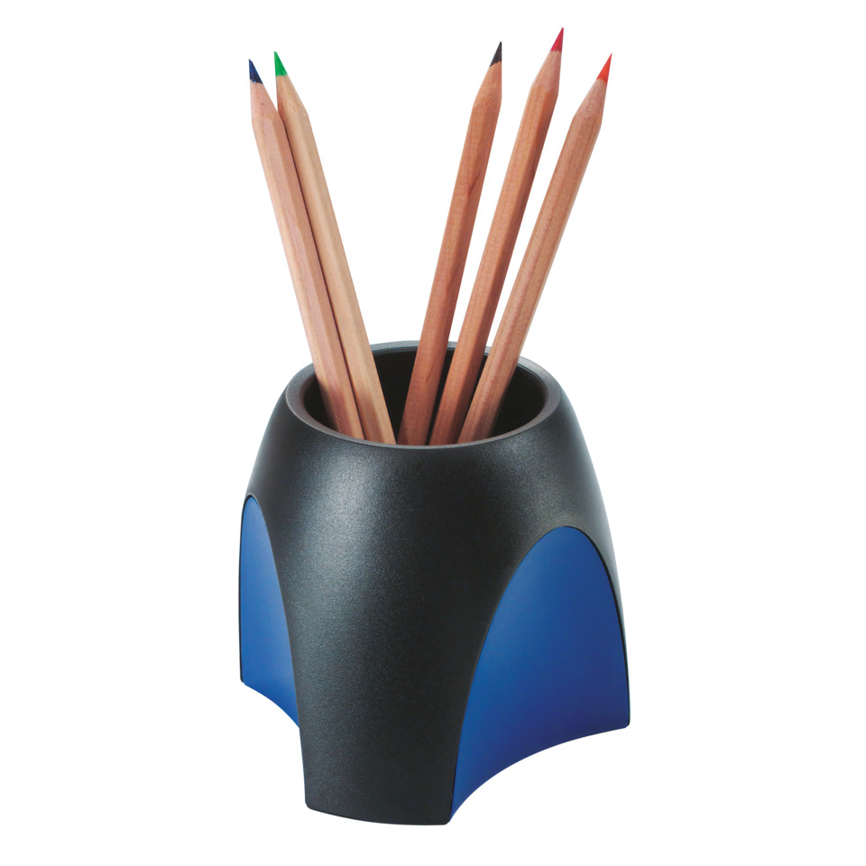 Schreibtisch-Organizer, Stifthalter, Bleistifte, Holzbleistifte, blaue Akzente