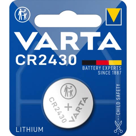 Knopfzellen-Batterie Lithium CR2430, 1 Stück VARTA 06430 101 401