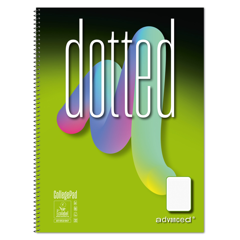 notebook, college pad, spiral bound, green cover, advanced case