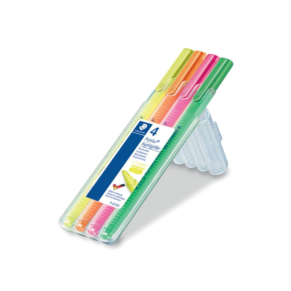 highlighter, neon, marker, 4er-set, fluo-farben
