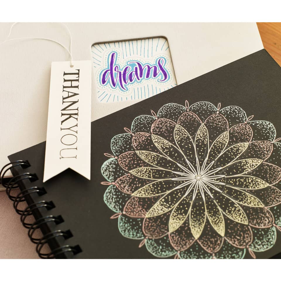 Dankbarkeit, Dankbarkeitskarte, Spiralblock, Karten-Design, Mandala Muster
