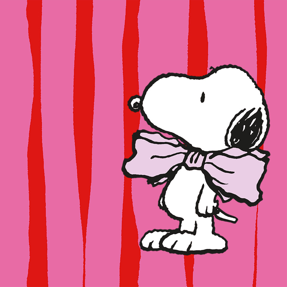peanuts, snoopy, bow, pink background, pattern