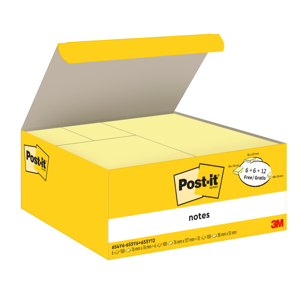 Kiste, Karton, Post-it notes, Notizblock, Gelb Box, Klebeblatt, Post-it Box