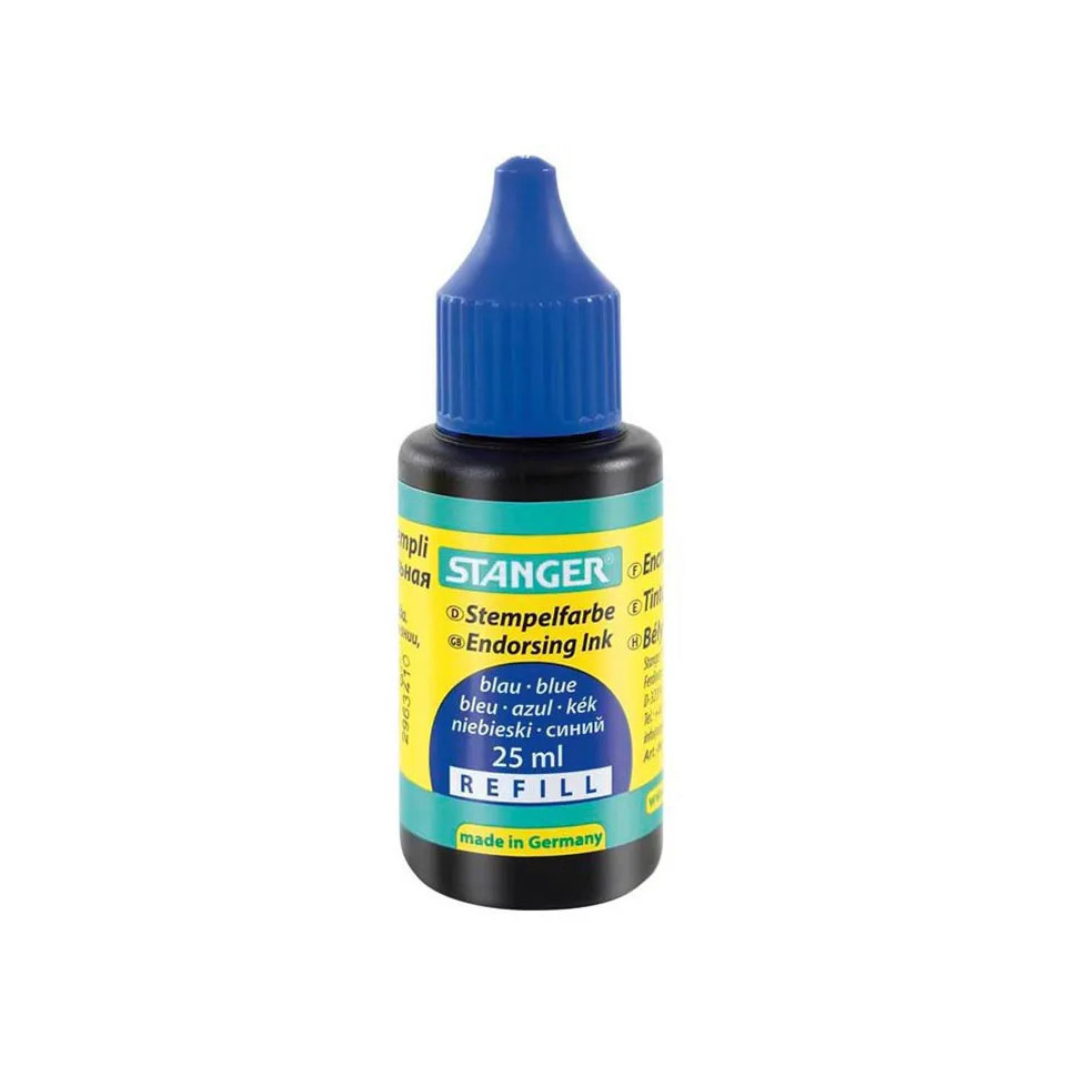 Tintenflasche, Stempelfarbe, Blau, 25 ml, Nachfüllflasche