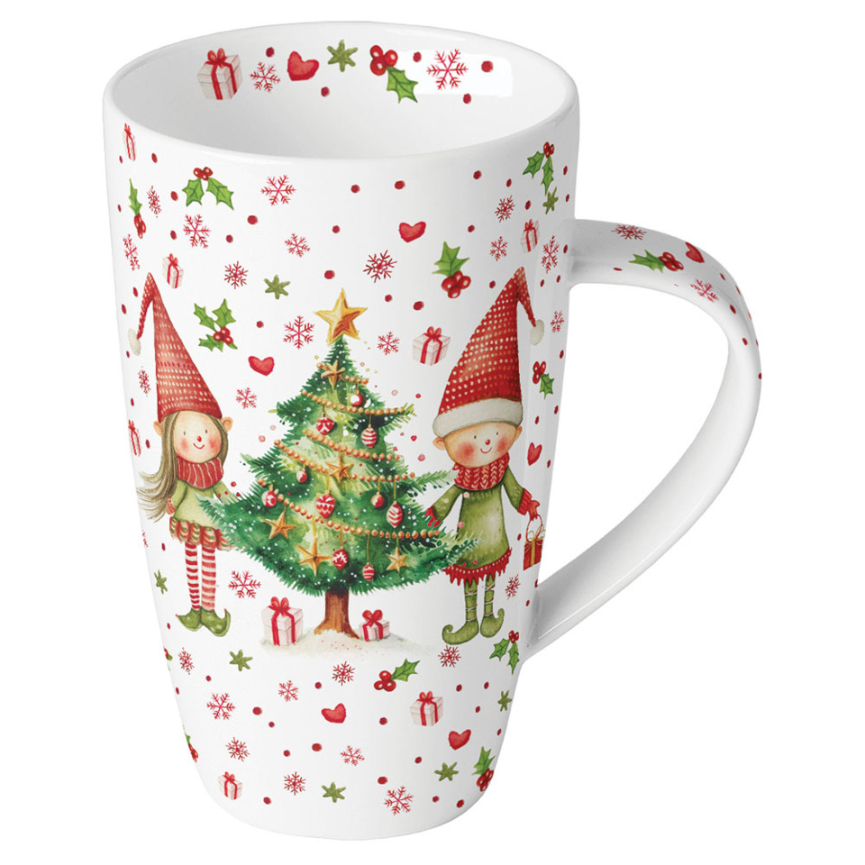 Weihnachts-Kaffeebecher Elfen am Baum, 0,6 l AMBIENTE 38921075