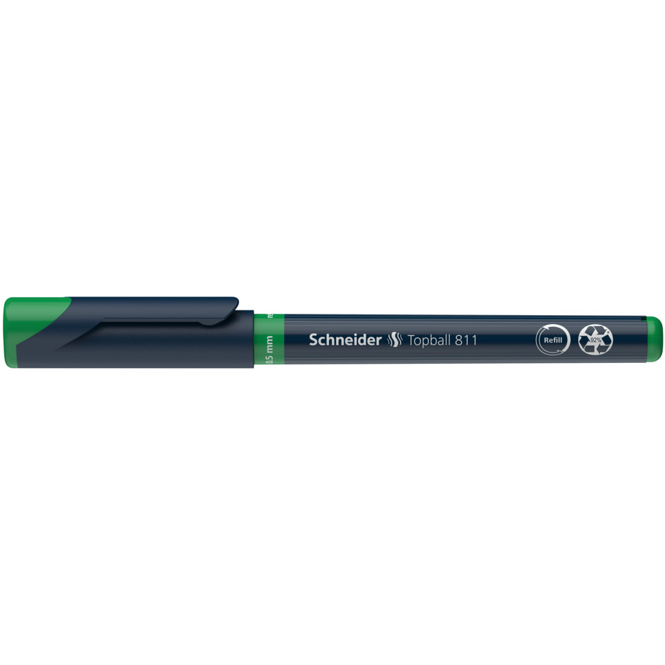 Marker, Schneider, Topball 811, Grüner Deckel, Blauer Körper