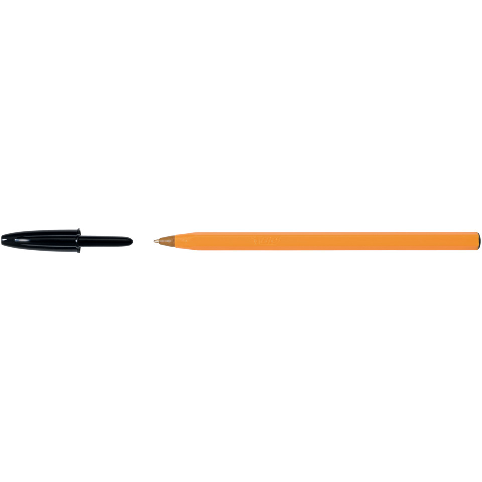 Kugelschreiber, Schreibgerät, Kappe schwarz, orange hex