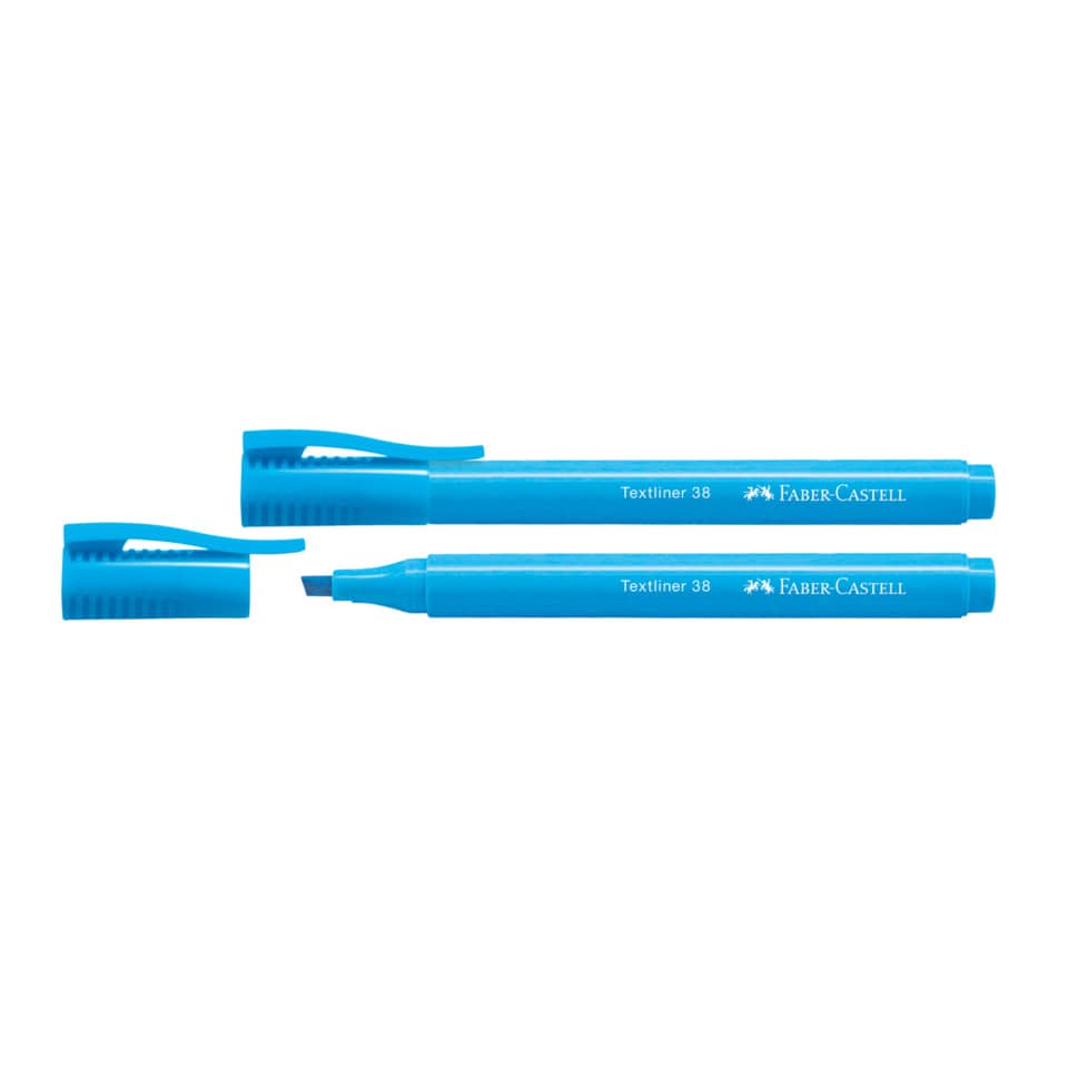 Textmarker, Marker, Blau, Tinte, Faber-Castell