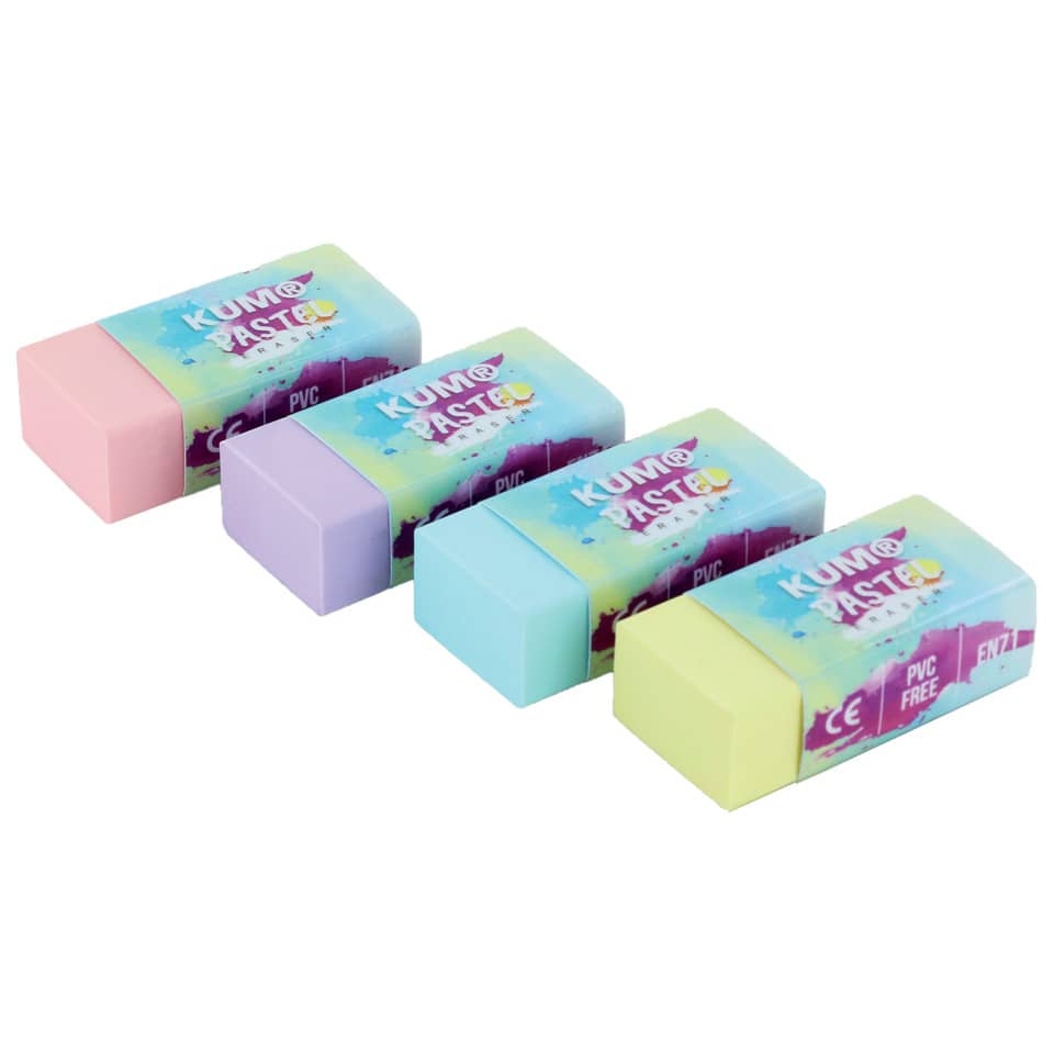 kumi paste, ausradierbar radiergummi, mehrfarbig, PVC frei, blockradiergummi