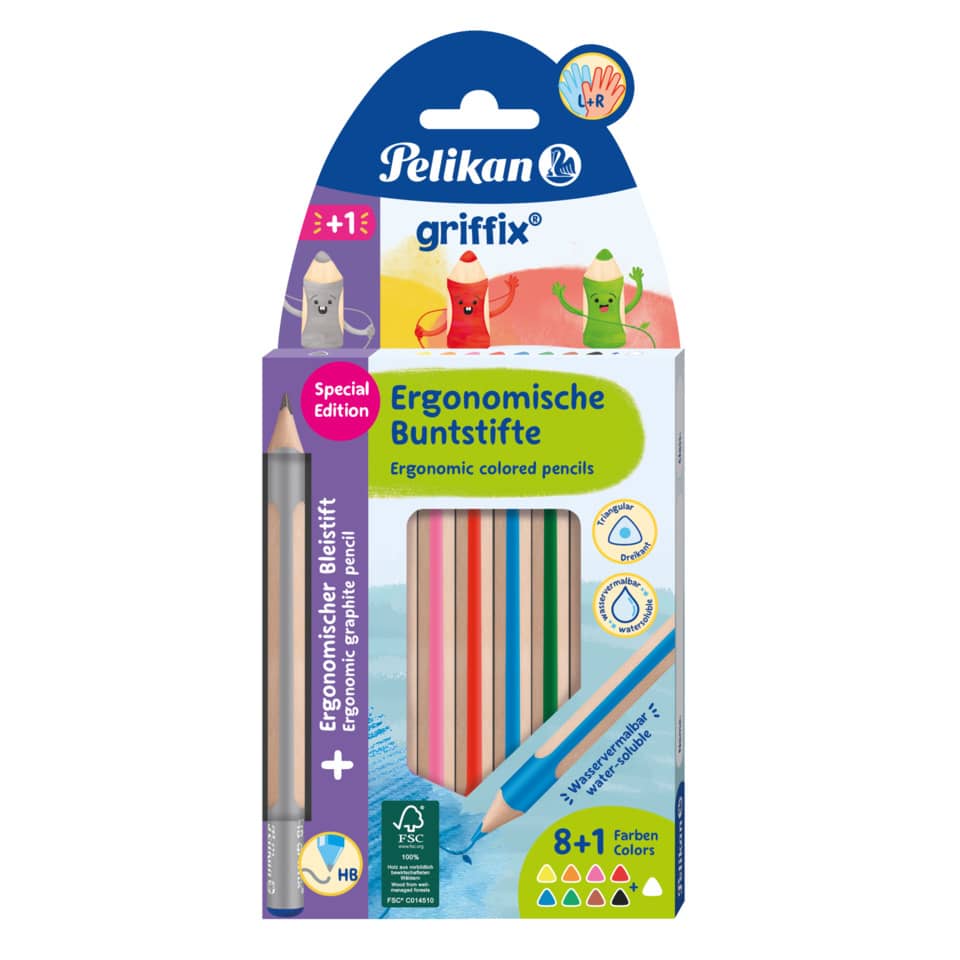Farbstiftetui Griffix WV, 8+1 Stück, sortiert PELIKAN 300001203
