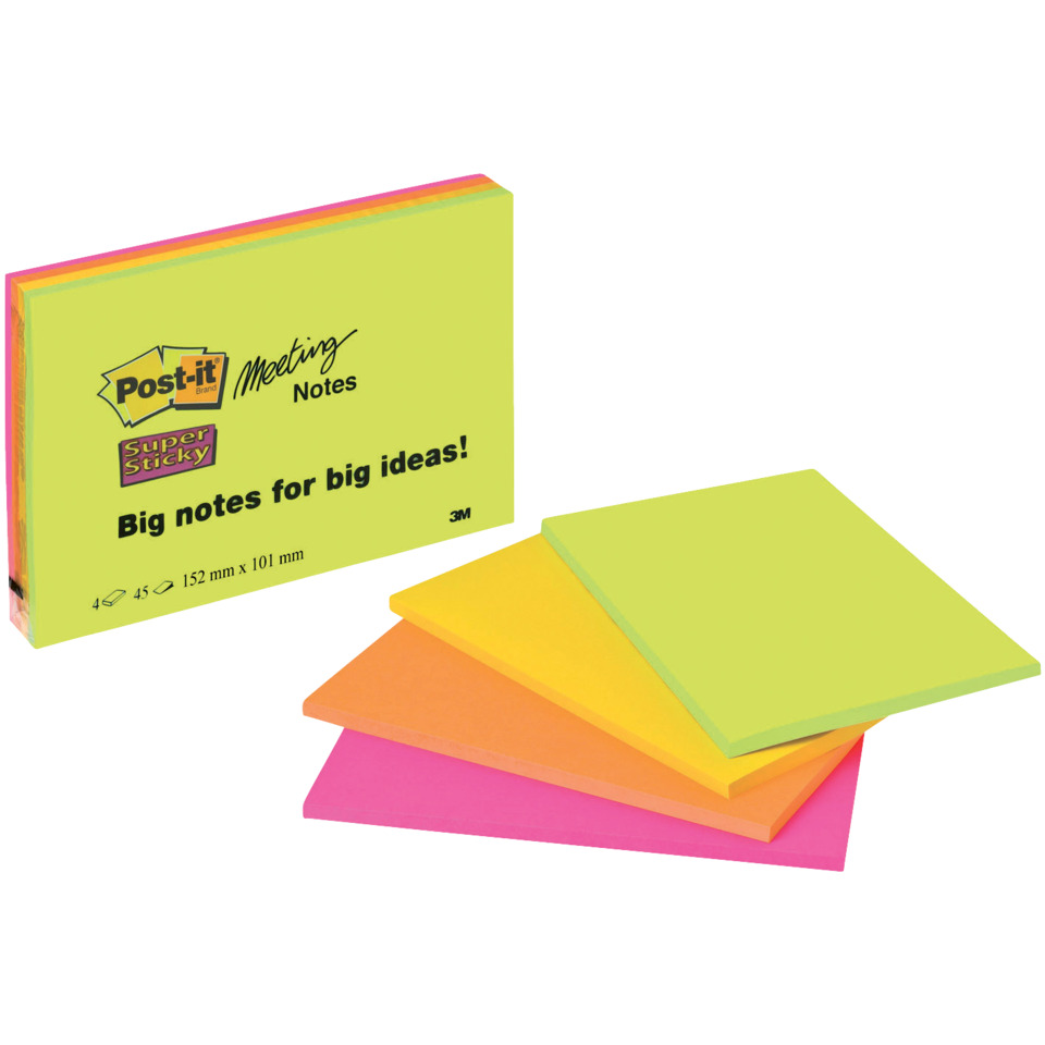 Post-it Notizen, Notizzettel, Neon Farben, Klebezettel, Schreibunterlage
