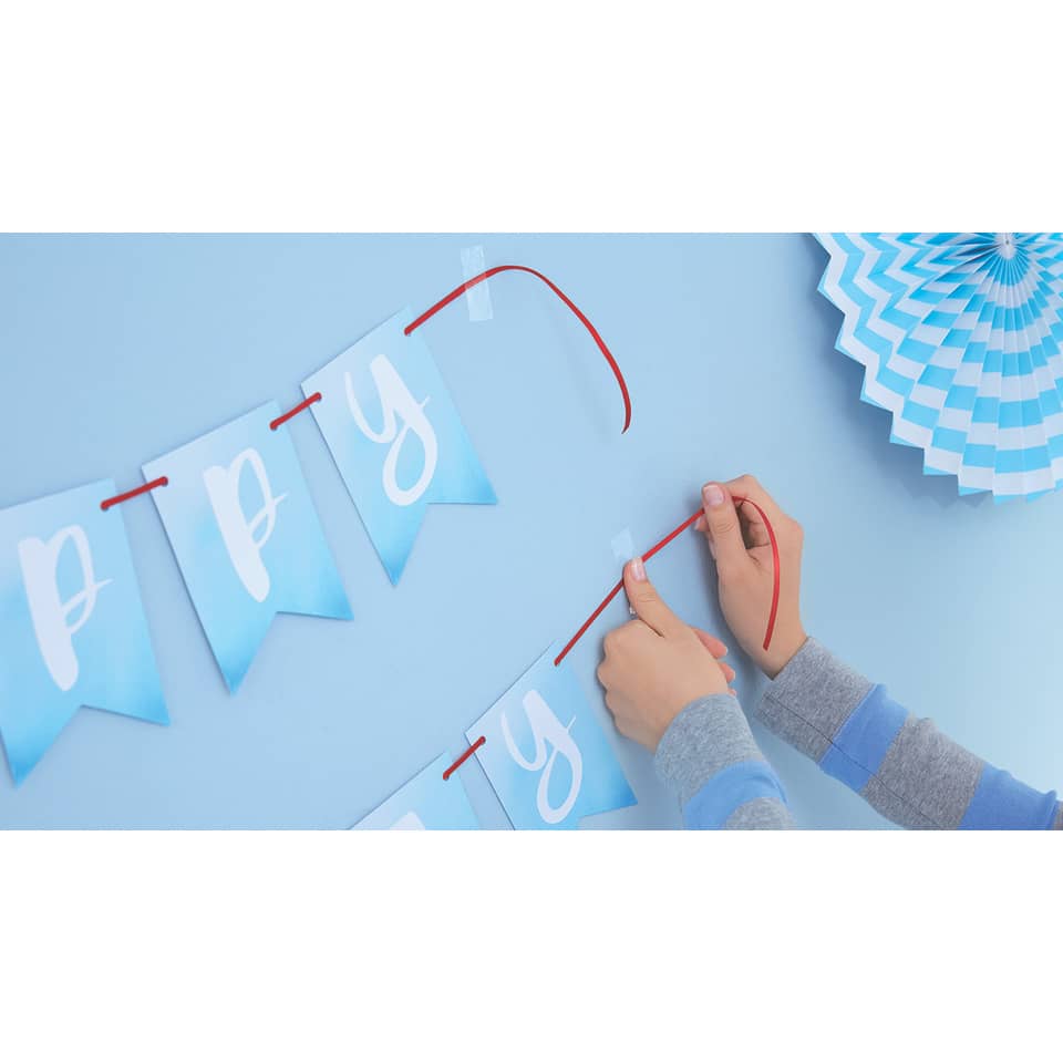 party banner, paper flag, blue pennant, garland, party decoration