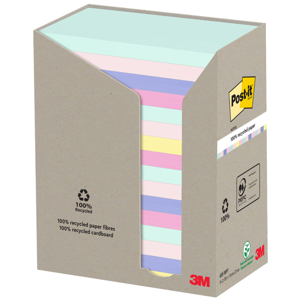 Notizblock, Post-it, Notizenpapier, Kartonverpackung, recyceltes papier