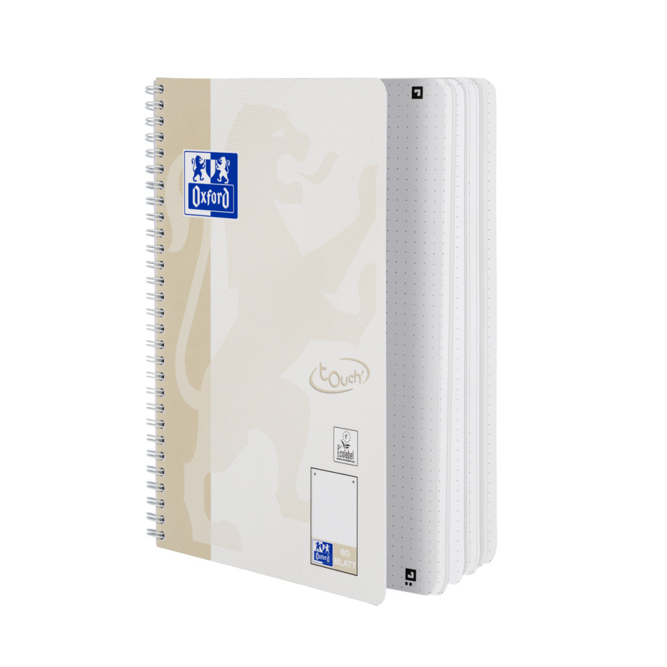 Spiralblock, Notizbuch, Oxford-Logo, Papierspiegel, Punktraster