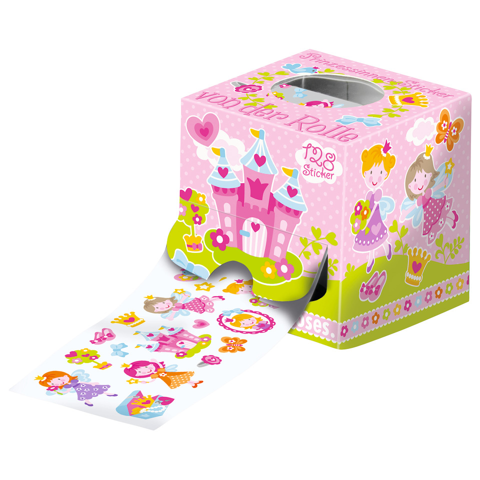Kinderaufkleber, Stickerbogen, Prinzessin, Märchenwald, rosa