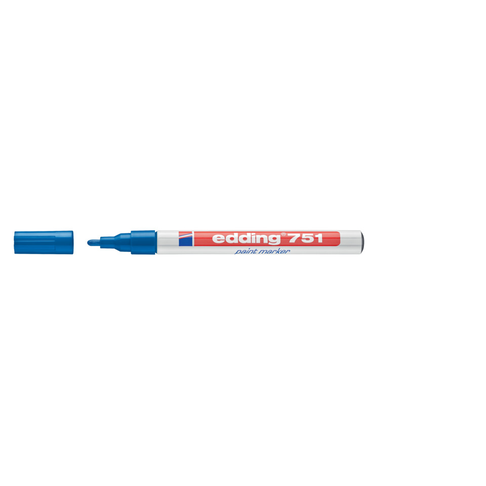 Stiftmarker, blauer Marker, Edding 751, feiner Spitze, Markerstift