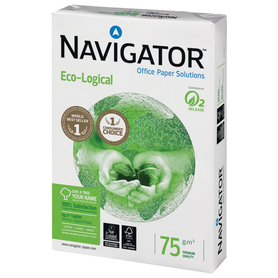 Kopierpapier Eco-Logical, A4, 75g/m², 500 Blatt, weiß NAVIGATOR N75A4