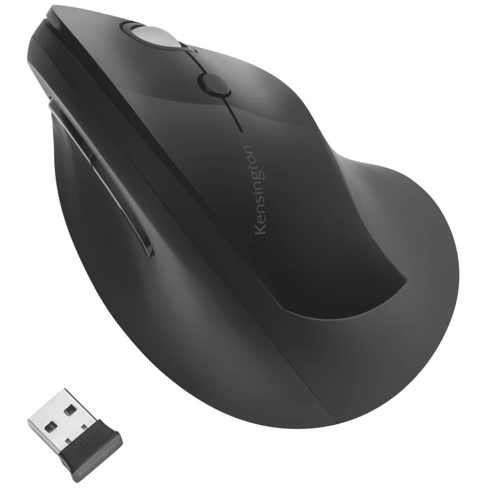 ergonomische Maus, Kabellose Maus, USB-Empfänger, schwarz, Scrollrad