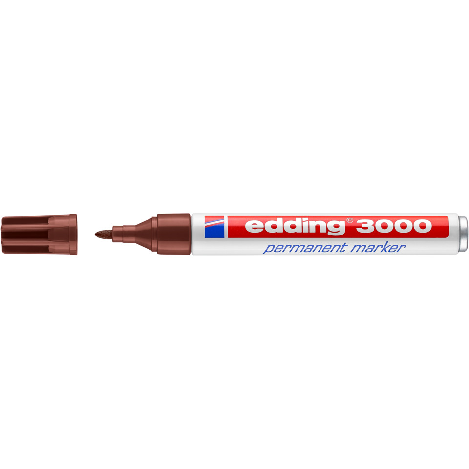 Permanent marker, Brauner Marker, Schreibspitze, Tintenmarker, Edding 3000