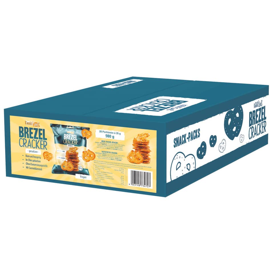 Brezel, Cracker, Snack-Pack, Vegan, Knabbergebäck