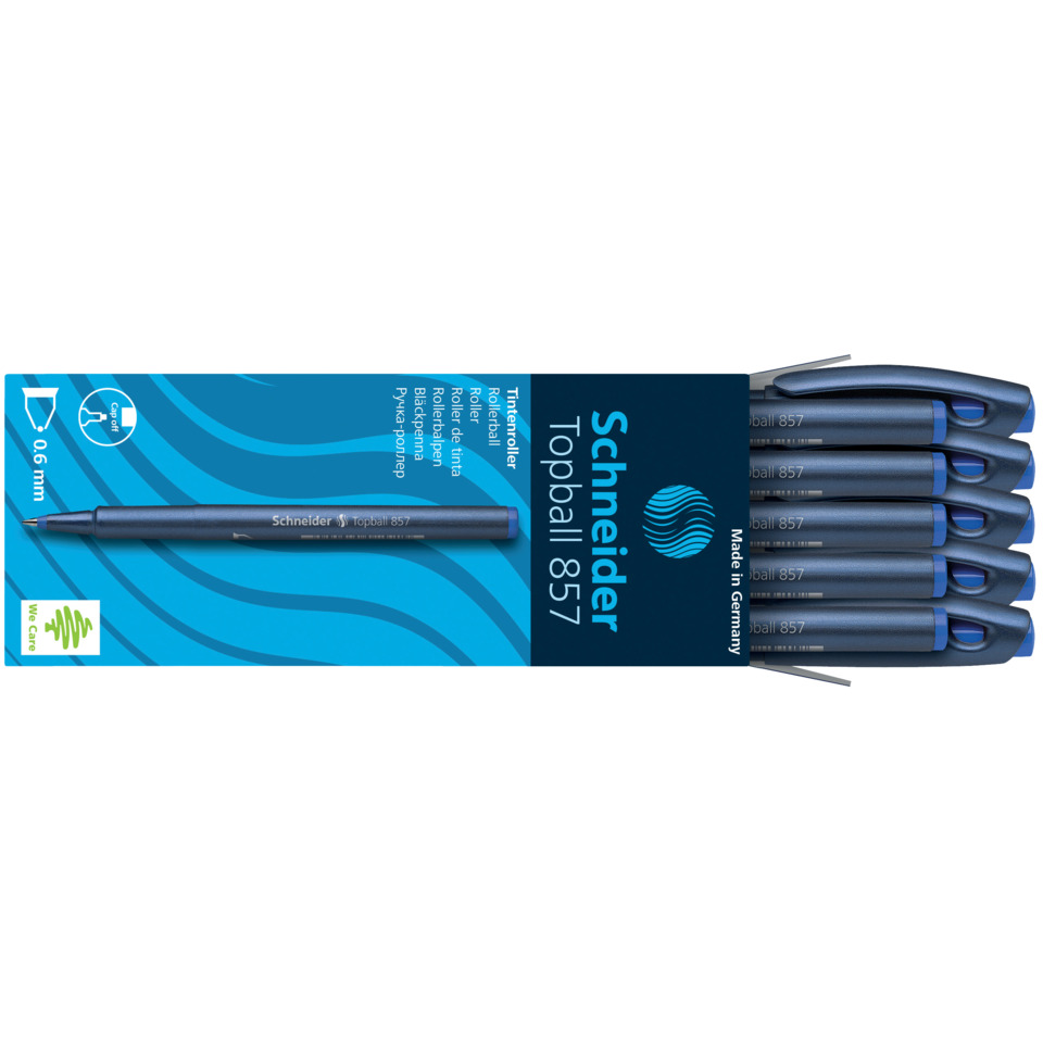 Kugelschreiber, Topball 857, blau, 0.6 mm, Schneider