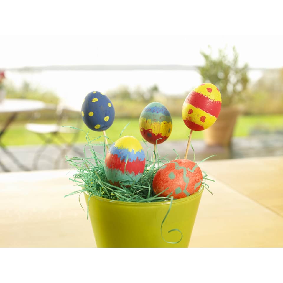 ostereier, dekoration, ostern, eierhalter, blumenkübel
