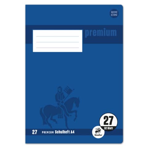 Heft, A4, 90g/m², 32 Blatt, Lin.27, liniert mit Rand STAUFEN PREMIUM 734010627