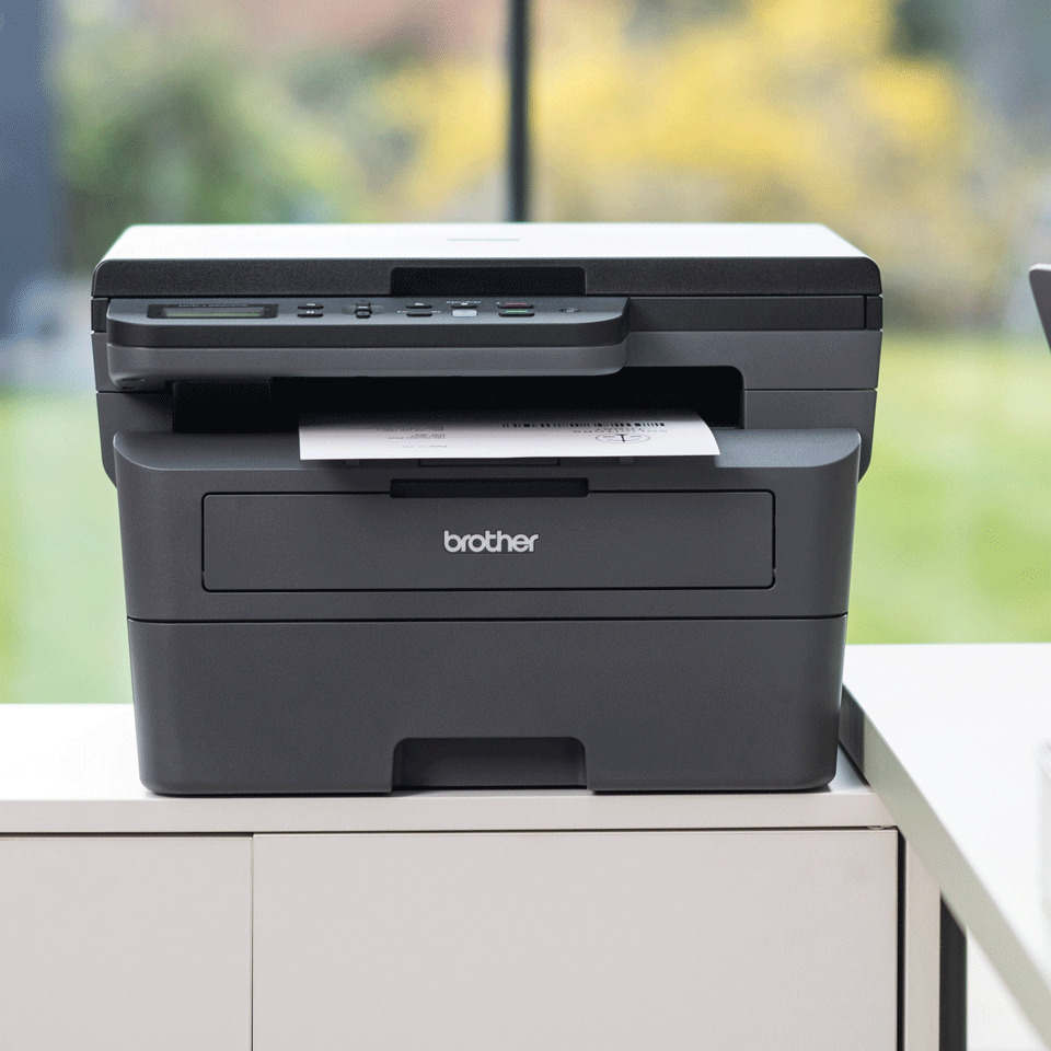 drucker, laserdrucker, brother, schwarz, papierausgabe