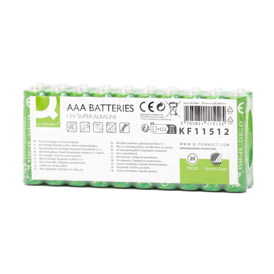Batterien, AAA, Alkaline, 1,5V, Packung 20