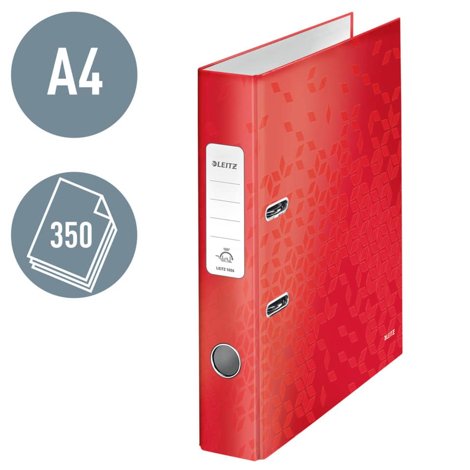 A4 Ordner, Schwarz/Rot, Binder, Ablageordner, Klarsichtfenster