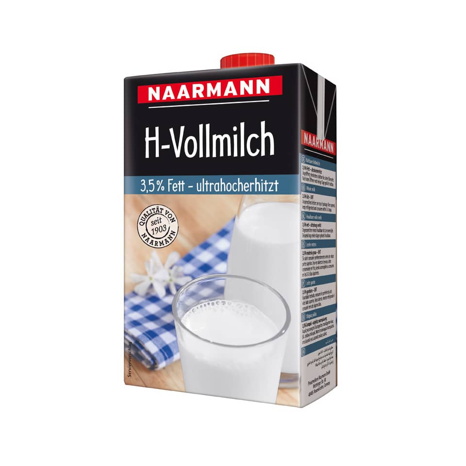 H-Vollmilch, 3,5 Prozent Fett, ultrahocherhitzt, Milchkarton, Naarmann