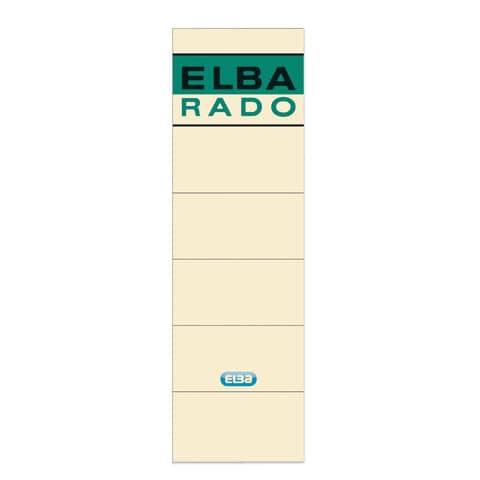 Ordnerrückenschild rado selbstklebend, 59 x 190 mm, kurz/breit, 10 Stück, chamois ELBA 100420953